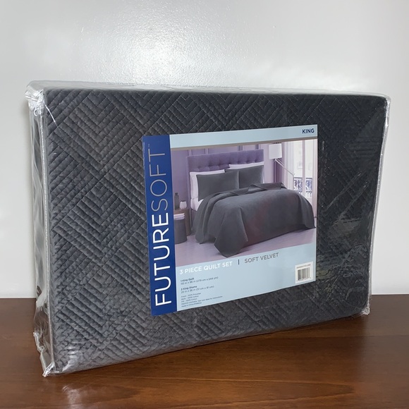 Future Soft Embroidered Velvet King Quilt Set,3-Pc - Picture 11 of 16